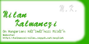 milan kalmanczi business card